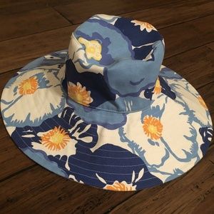 Lilly Pulitzer Floppy Beach Hat Beach Club Blue